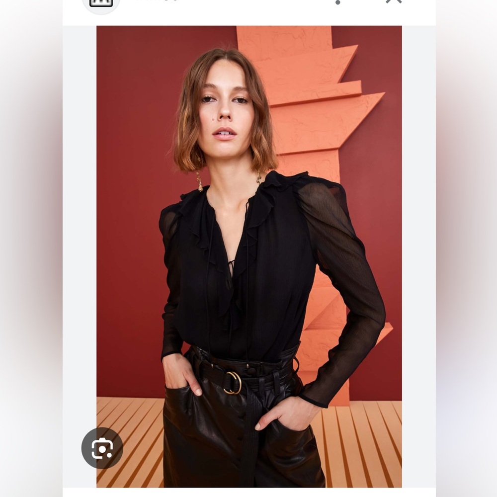 Ulla Johnson Astrid Silk Blouse in Noir